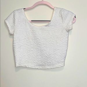 Garage|White Cropped T Shirt